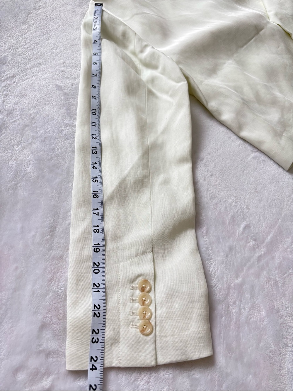 7 FOR ALL MANKIND Long Sleeve Oversized Linen Blend Cropped Ivory Blazer--NWT--S - Picture 15 of 15